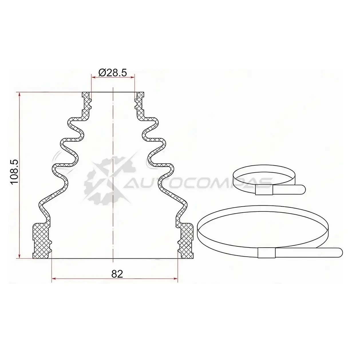 Пыльник шруса внутренний OEM Toyota LAND CRUISER PRADO 120 KDJ12 02-09 (2 хомута. резина) SAT 1422829822 L7 XEF C1530T изображение 0