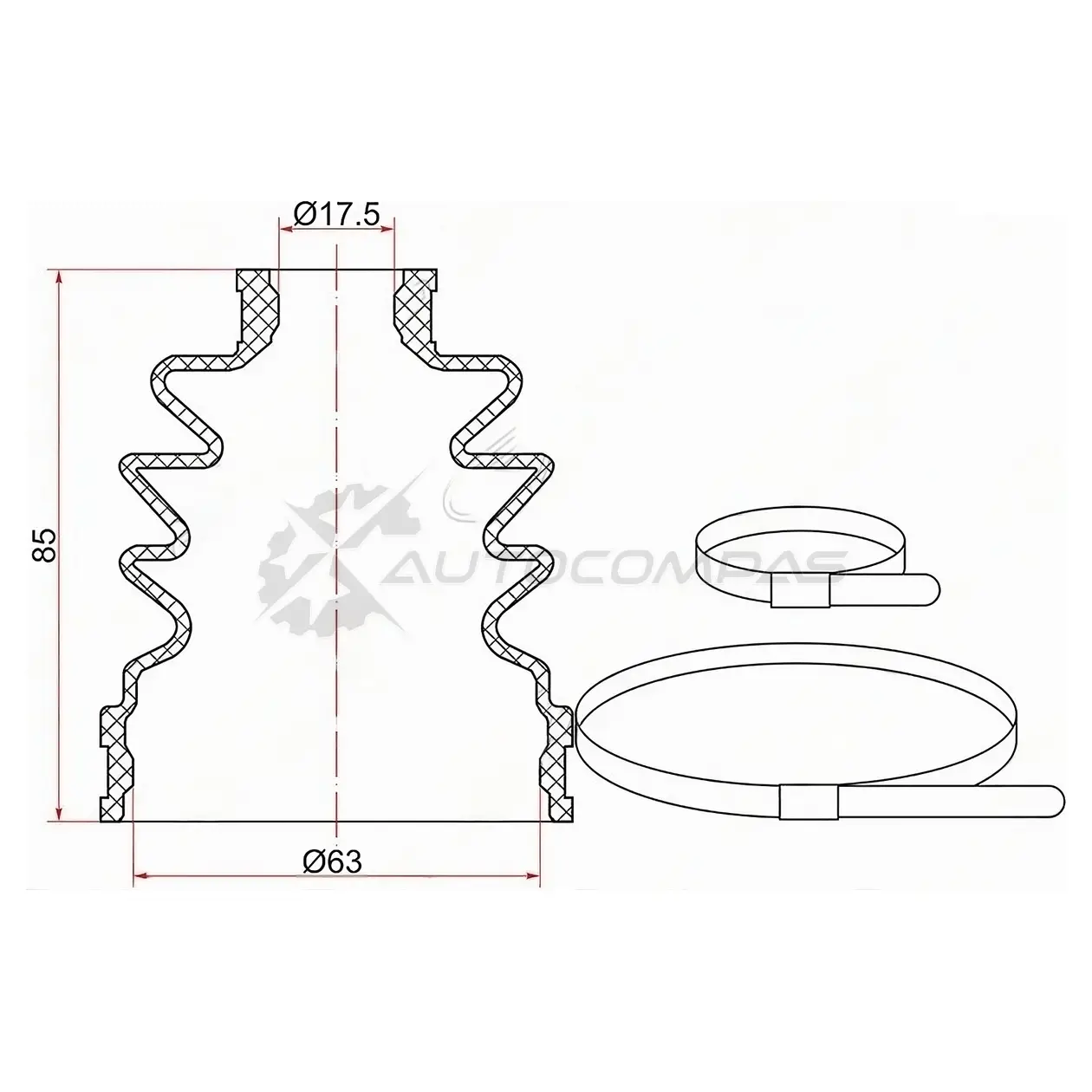 Пыльник шруса наружный задний HONDA CR-V RD1 (2 хомута. резина) SAT OA81 4 C1607 1422804882 изображение 0