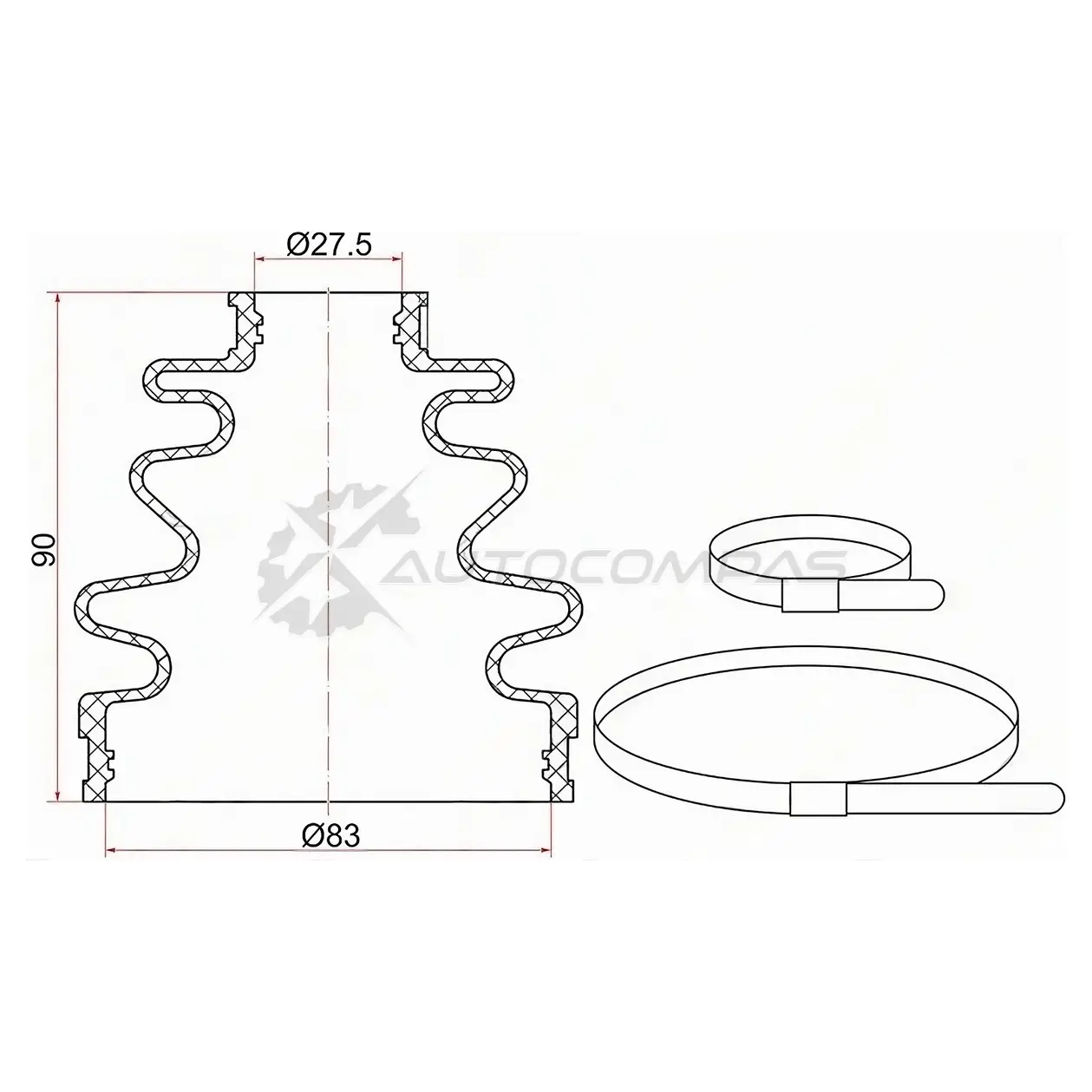 Пыльник шруса наружный SUBARU FORESTER SH (2 хомута. резина) SAT XPY L8NJ C1003 1422804964 изображение 0