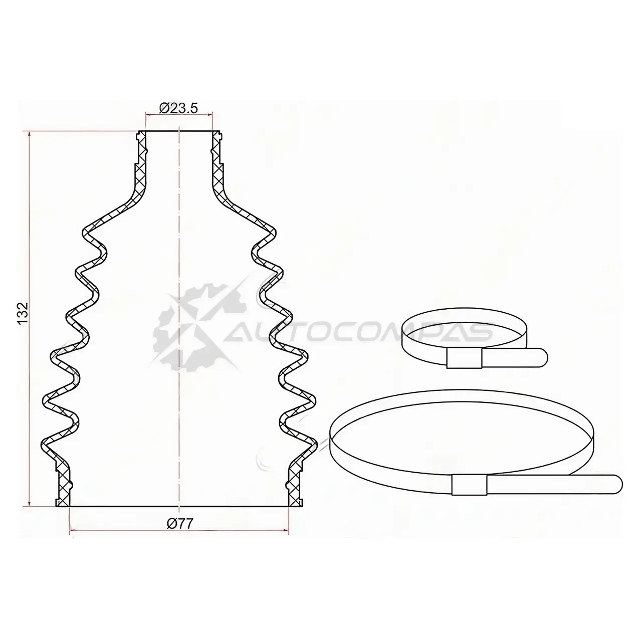 Пыльник шруса наружный Toyota FIELDER 06-12/PREMIO/ALLION ZRT26 07-10 (2 хомута. резина) SAT C1156 L6ER IX 1422805089 изображение 0