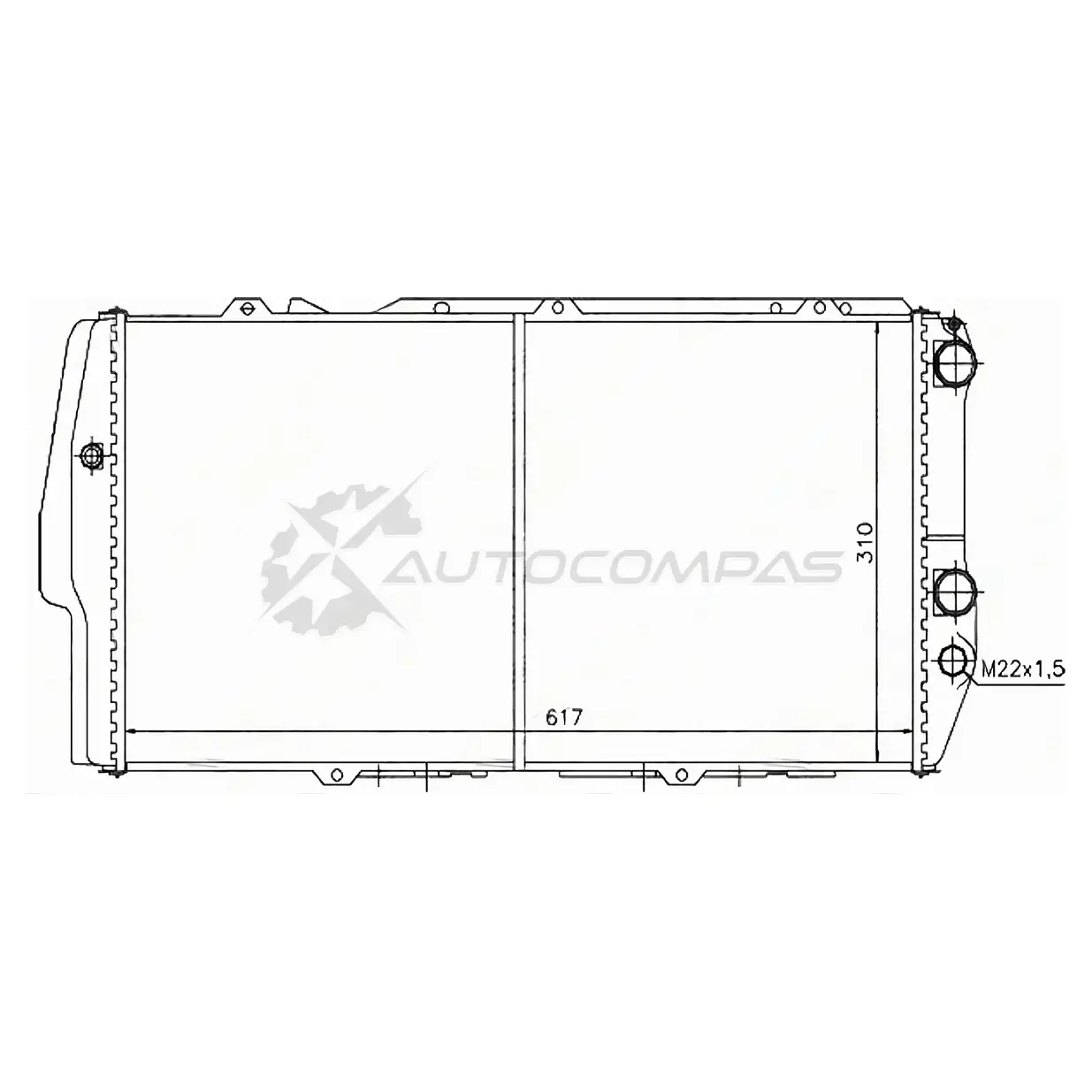 Радиатор Audi 100 C3 86-90 2.0-2.3 длинный (трубчатый) SAT 1440989366 K1N57 7X ST010001