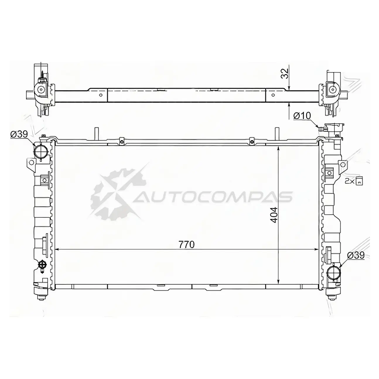 Радиатор CHRYSLER VOYAGER/TOWN&,COUNTRY/DODGE CARAVAN 3.3/3.8 05-08 SAT FO LLZ8 CR000205 1422799648