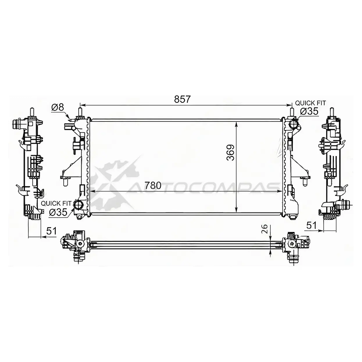 Радиатор FIAT DUCATO/PEUGEOT BOXER/CITROEN JUMPER 2.2TD/3.0 06 SAT SGPG000906R 1422875386 CE2924 6 изображение 0