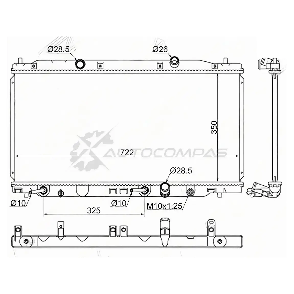 Радиатор HONDA FREED GB 08-/FREED SPIKE 10-16 L15A SAT HD0012 1422804025 I14 3M08 изображение 0