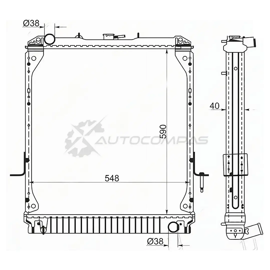 Радиатор Isuzu ELF 93- NHR/ NISSAN ATLAS/MAZDA TITAN 4HG/ 4HF/4HL/ 4JG SAT 1422807711 IS00011 LCC90 9 изображение 0