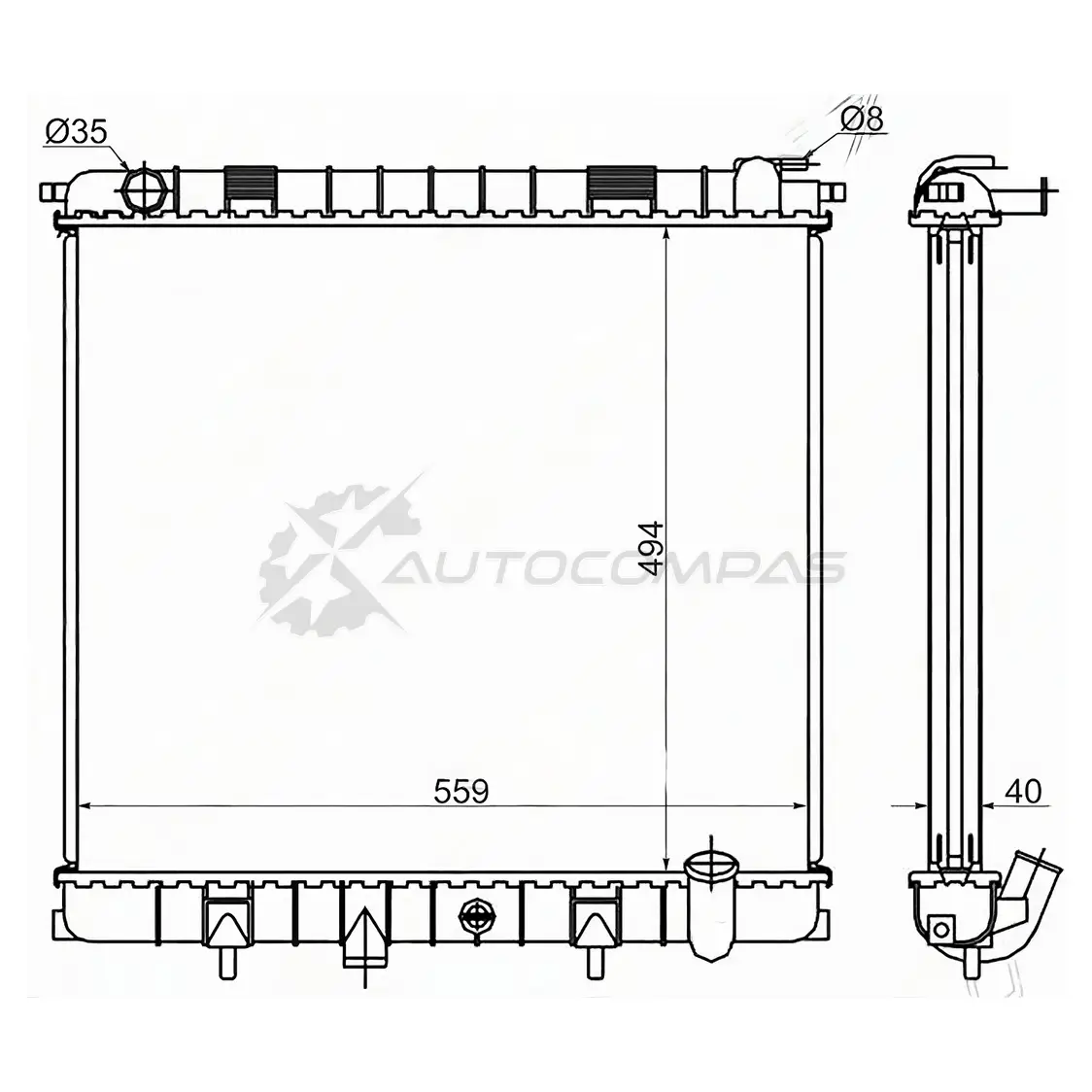 Радиатор LAND ROVER RANGE ROVER (NEW) 4.0/4.6 94-98 SAT N5Q WGIV 1422808838 LR000394