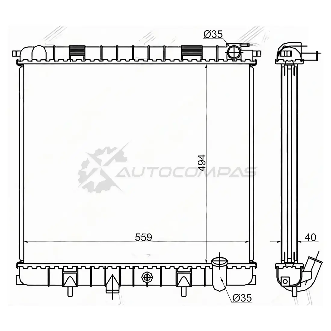 Радиатор LAND ROVER RANGE ROVER (NEW) 4.0/4.6 98-02 SAT 9WZF TG 1422808837 LR000398