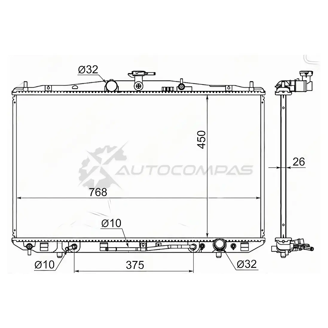 Радиатор LEXUS RX270 09 SAT G M0QSH 1422824024 TY0003RX270 изображение 0