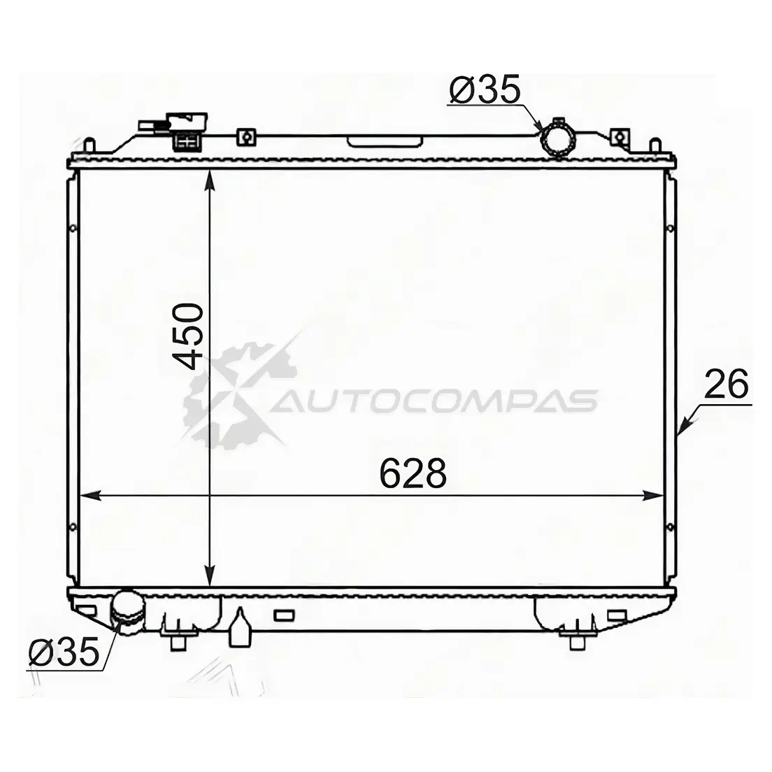 Радиатор MAZDA B2500/BT50/PROCEED MARVIE 96-99/FORD RANGER 2.5D/2.5TD/2.9D 98- 2.5TD/3.0TD 06 SAT 1422801113 MZ0010 6 S78R изображение 0