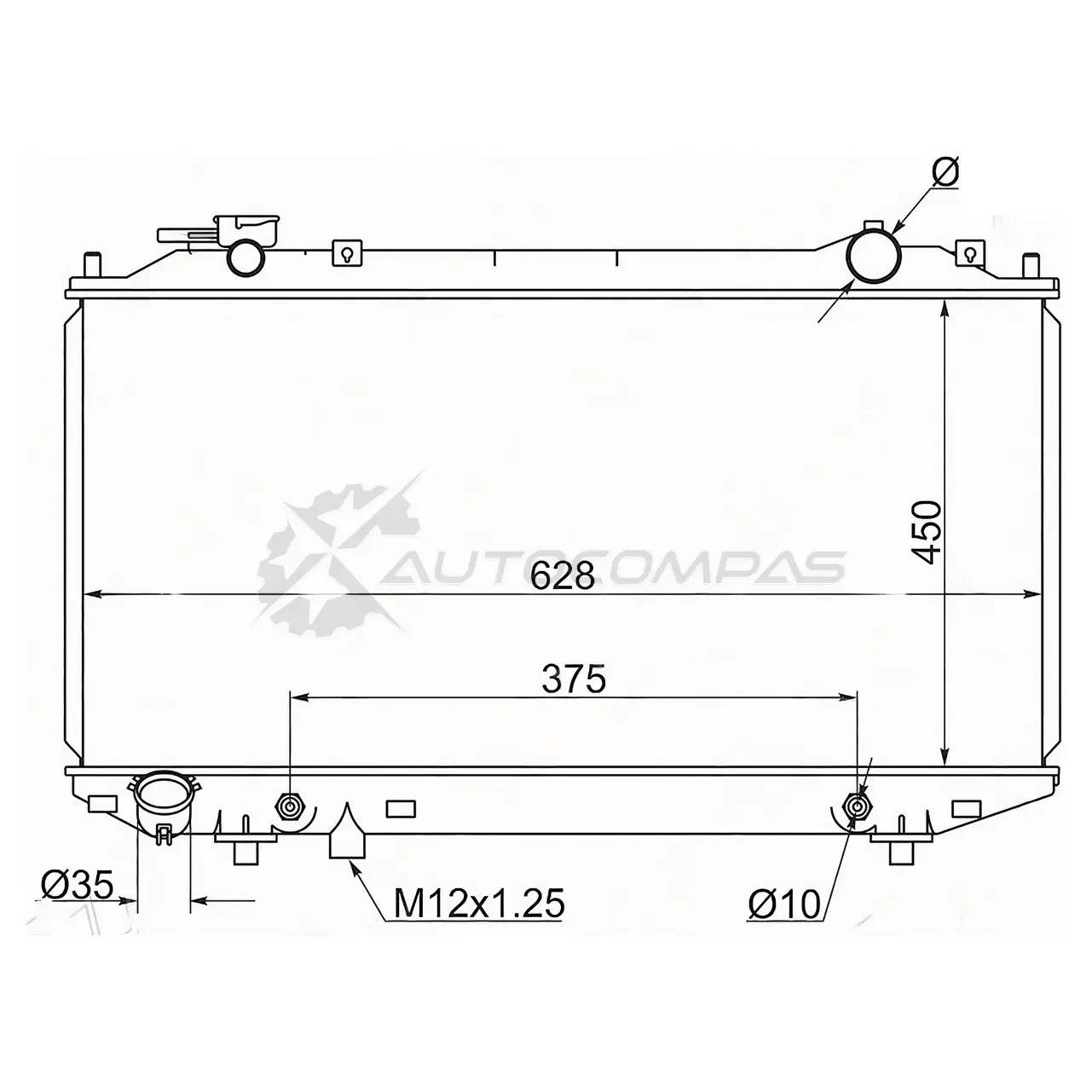 Радиатор MAZDA B2500/BT50/PROCEED MARVIE 96-99/FORD RANGER 2.5D/2.5TD/2.9D 98- 2.5TD/3.0TD 06 SAT 1422810398 MZ0010AT ES 7YJC