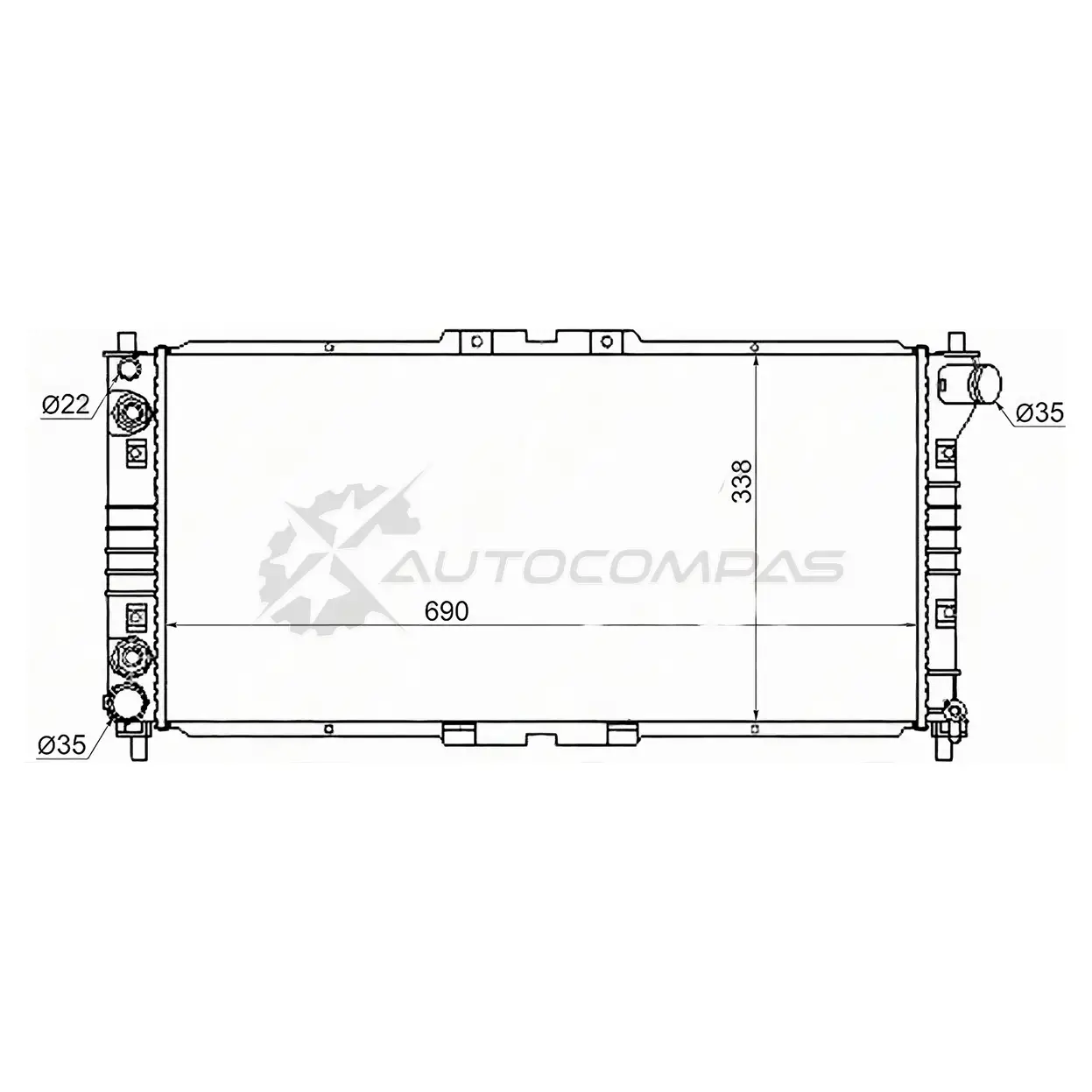 Радиатор MAZDA CAPELLA/MILLENIA/626/CRONOS/EFINI/MS-6/EUNOS 500/FORD TELSTAR V6 1.8/2.5 92-02 SAT 1422809944 MZ0002V6 HPVP H