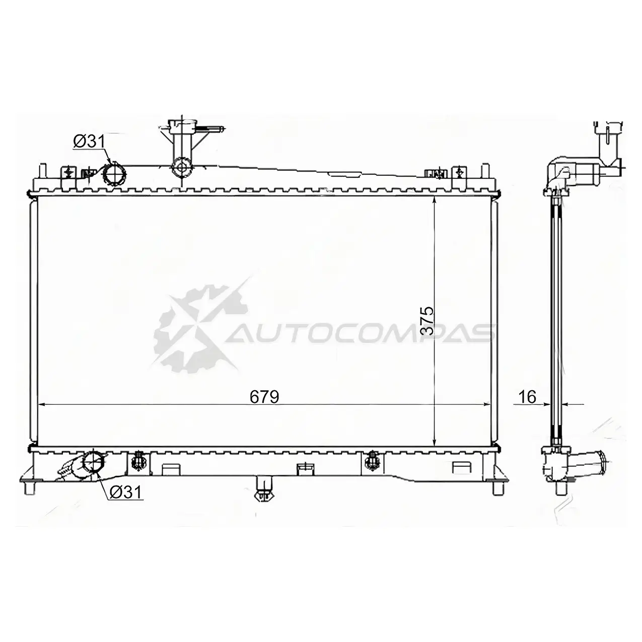 Радиатор MAZDA6/ATENZA 1.8/2.0 02-05(пластинчатый) SAT 1422810085 MZ00053 6051 K изображение 0