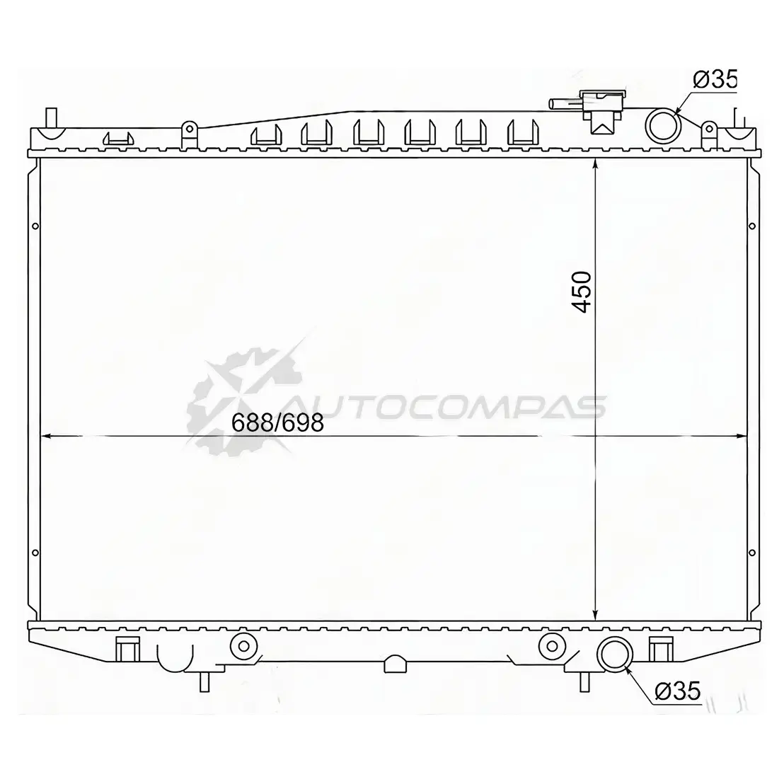 Радиатор NISSAN DATSUN PICK-UP 97- GASOLINE SAT 1422815440 1VU W3M NS000D22
