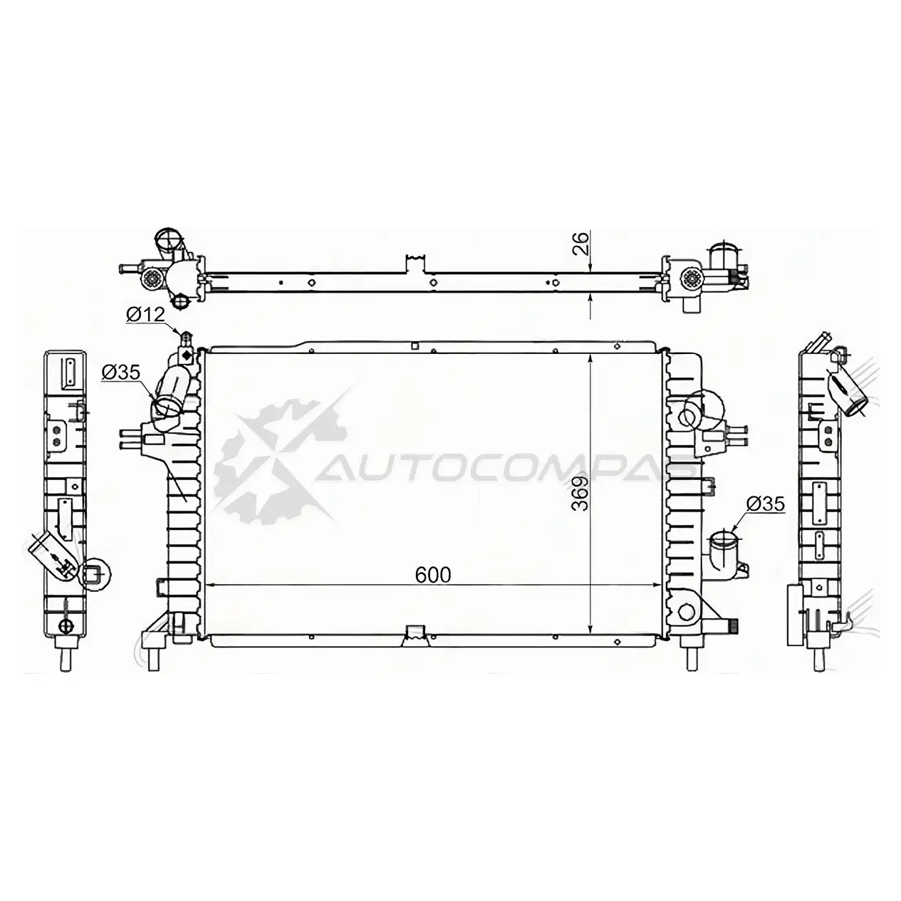 Радиатор OPEL ASTRA H 1.3TD/1.7TD/1.9TD 2005-2010 // OPEL ZAFIRA B 1.7TD/1.9TD 20 SAT SGOP000604D2 N I5ZD5 1422802285