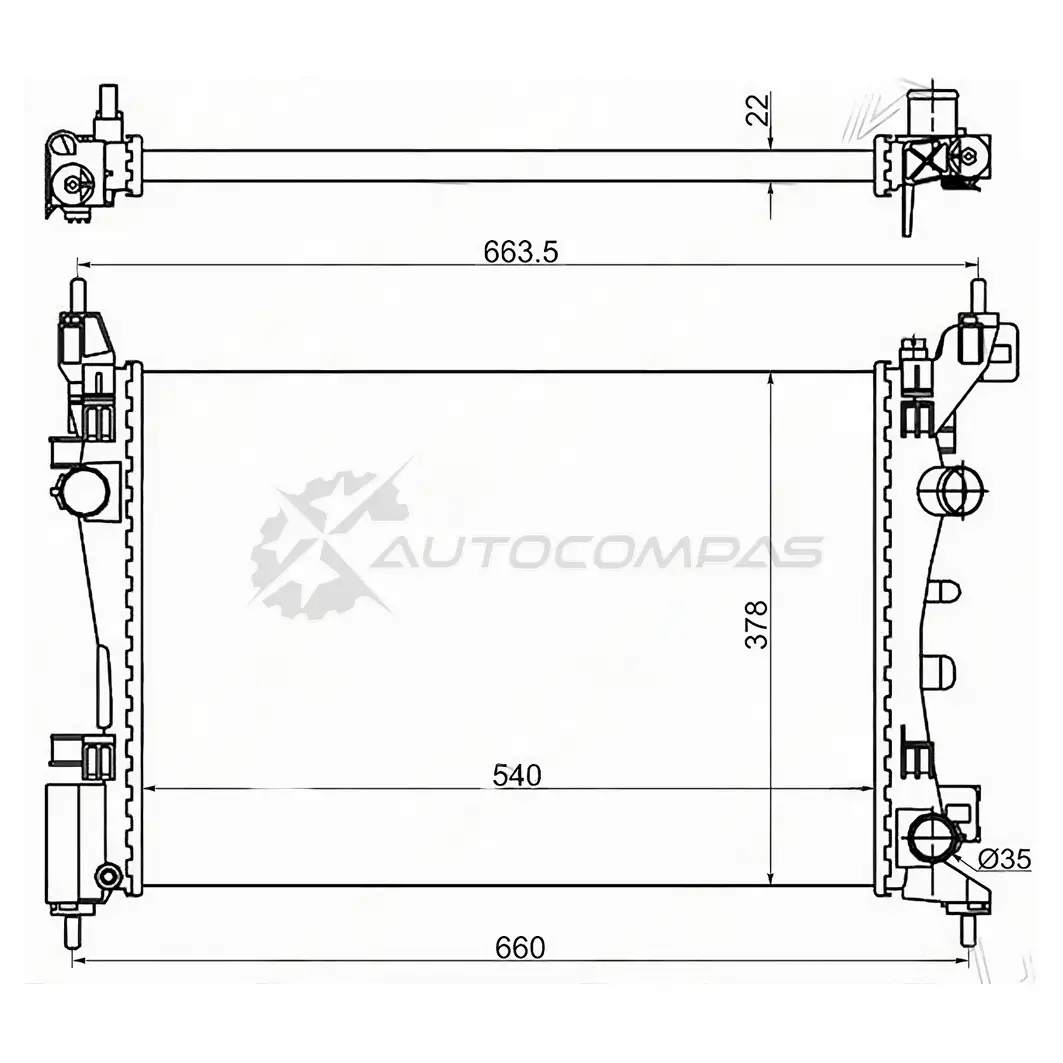 Радиатор OPEL CORSA D 1.0/1.2/1.4/1.6 2007 SAT MPR 4UN3 1422802291 SGOP0008 изображение 0