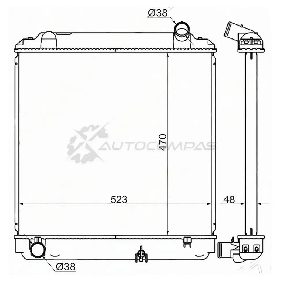 Радиатор Toyota DYNA / TOYOACE / HINO RANGER &039,95-&039,00, 15B / 3B / J05C, MT, BU142 / BU112D / BU100 / SAT TY0060 79CX ZQ 1422824014