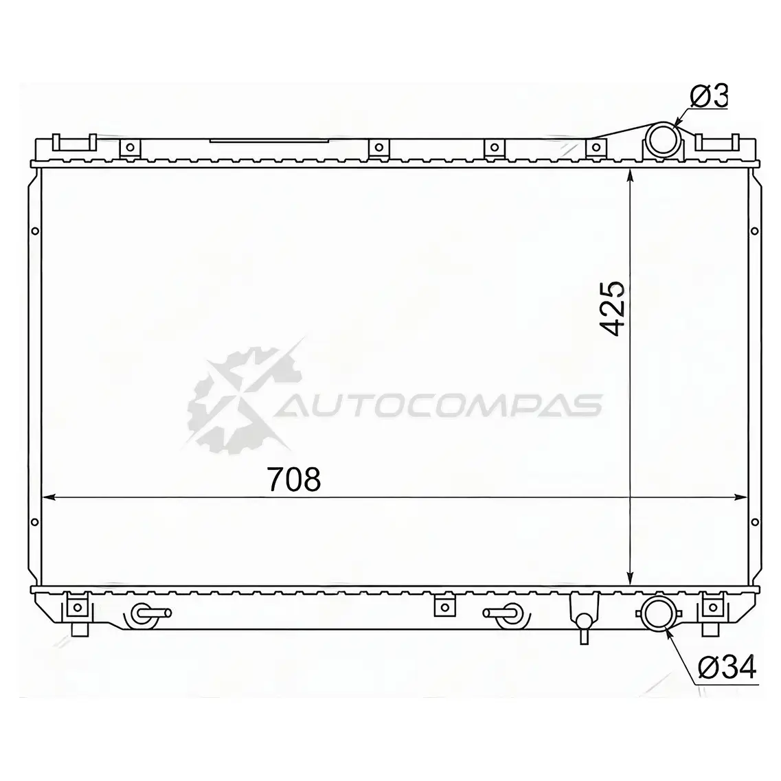 Радиатор Toyota CAMRY/SCEPTER/WINDOM/LEXUS ES300 VCV10 2.5/3.0 94-96 без пробки SAT TY0003VCV102R 1422823879 TC6 3YP6