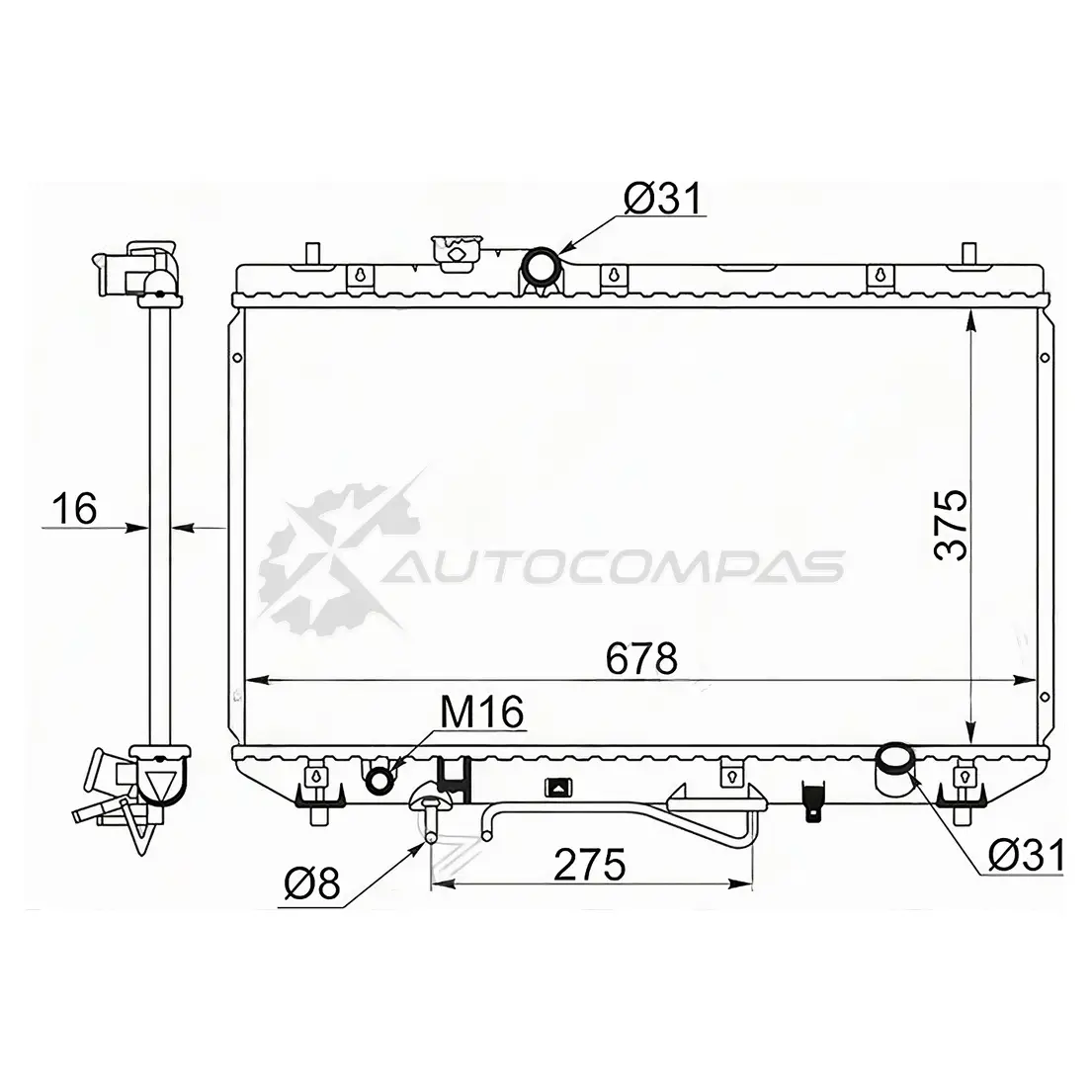 Радиатор Toyota CAMRY/VISTA 3S/4S 94-98 SAT JAB M1 1422823913 TY0003SV40 изображение 0