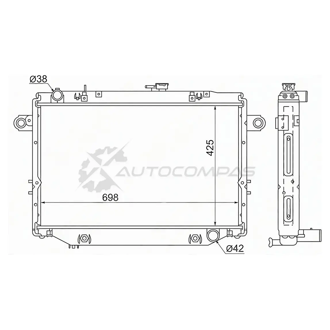 Радиатор Toyota LAND CRUISER 100 1HZ,1FZ-FE 98-07 4.2-4.5 General spec SAT TY00091054R 50RY C 1422825214 изображение 0