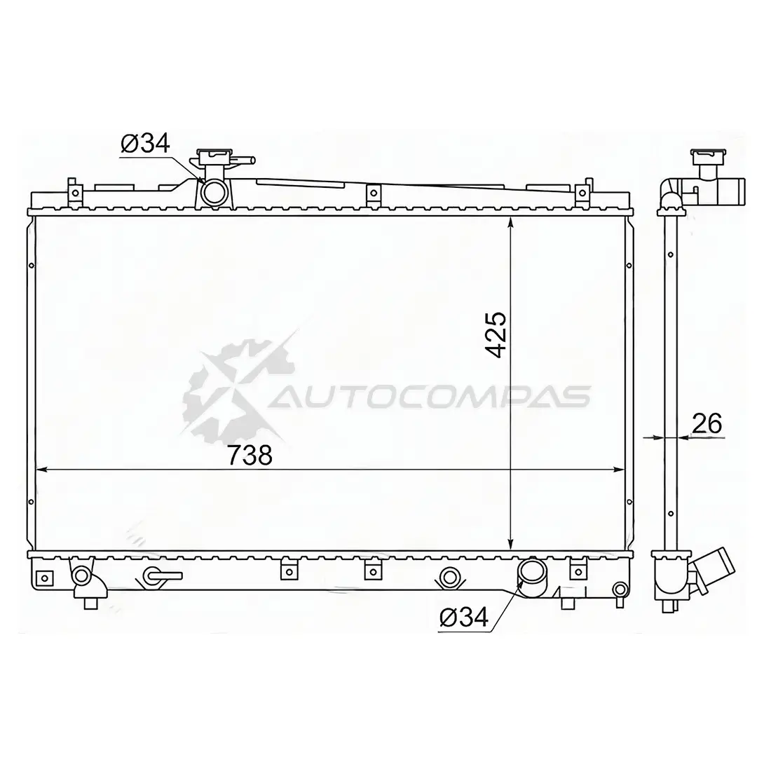 Радиатор Toyota VOXY/NOAH/IPSUM/AVENSIS VERSO 01 SAT VT7 57F 1422823960 TY0002ACM202R