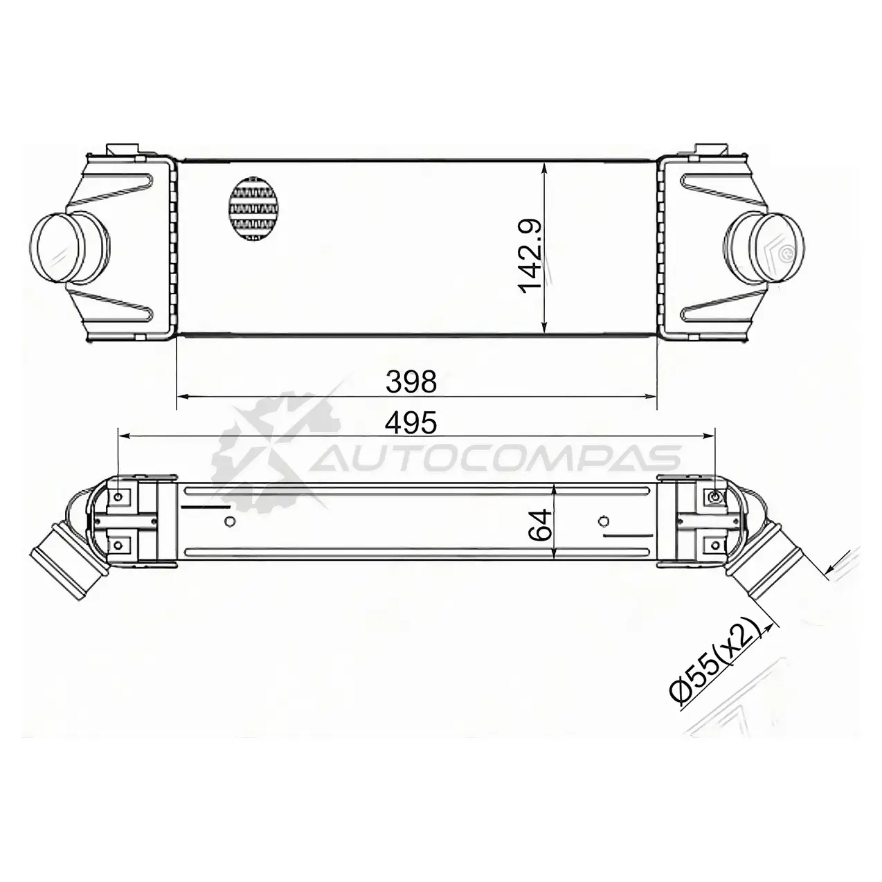 Радиатор интеркулера FORD TRANSIT 06 SAT 1422801923 ST1423732 2 08Y8Z9 изображение 0