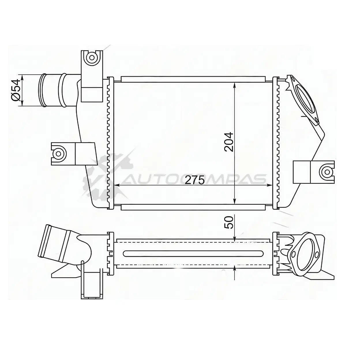 Радиатор интеркулера MITSUBISHI L200 05-/PAJERO/MONTERO SPORT 08 SAT P7 ZTG 1422814026 STMN135001