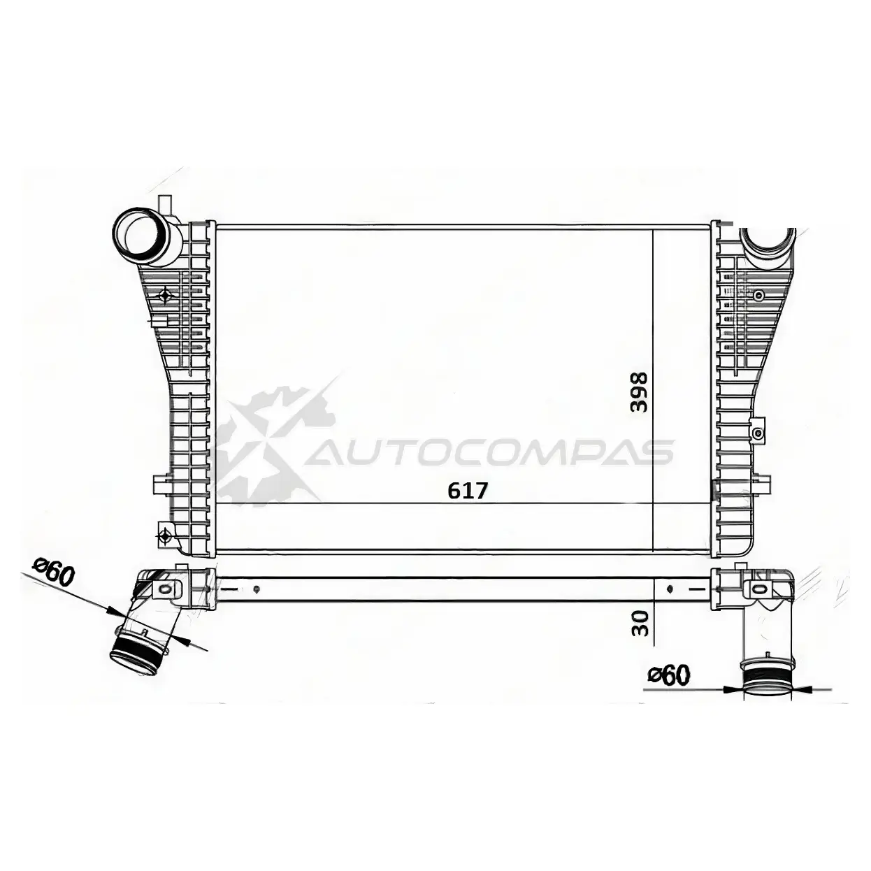 Радиатор интеркулера VW PASSAT B6/B7 05-/TIGUAN 07 SAT ST1K0145803AE 1440546360 IXKOP P