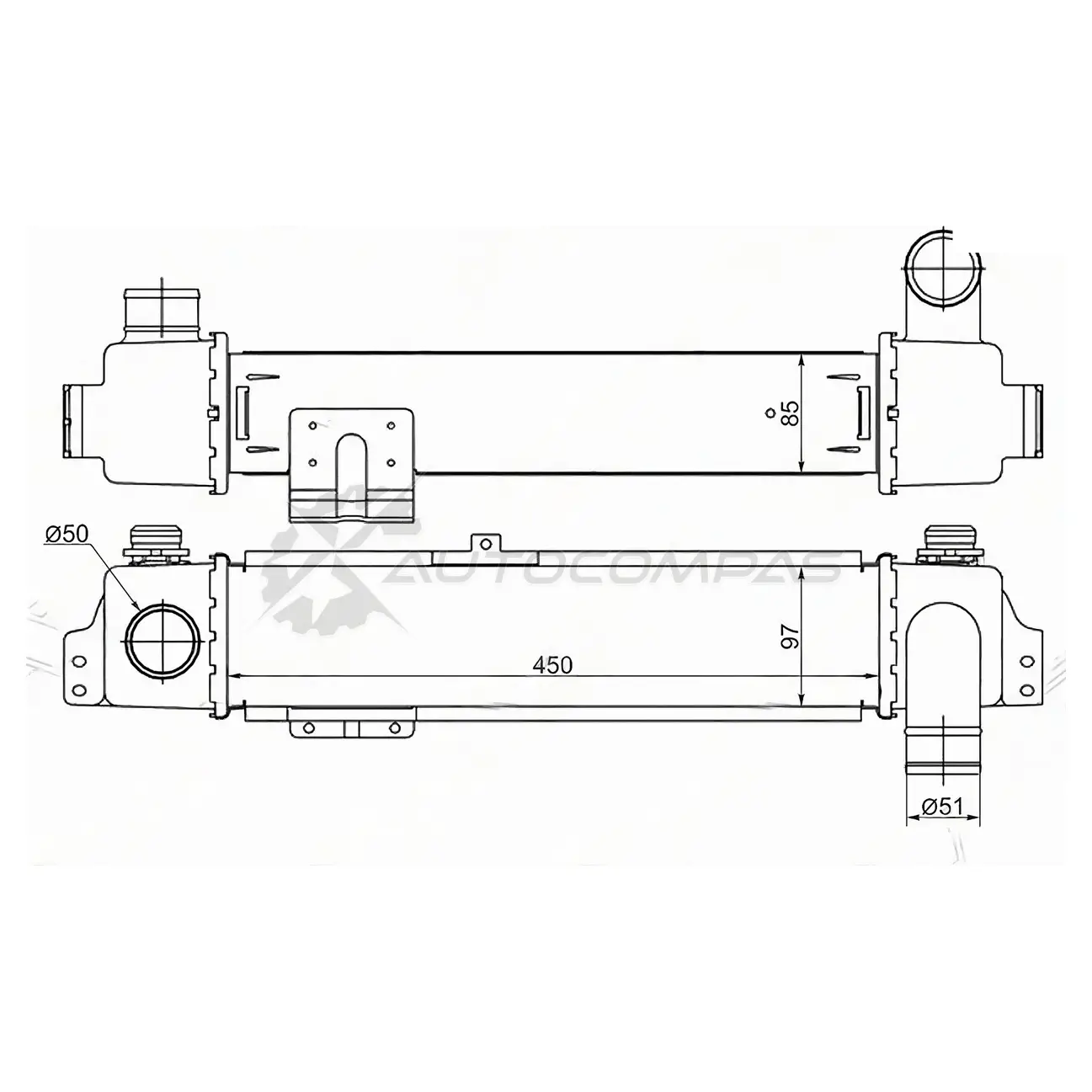 Радиатор интеркуллера KIA SORENTO 02-03 (140л.с.) SAT 4 0M2Z7 1422808507 ST281904A101