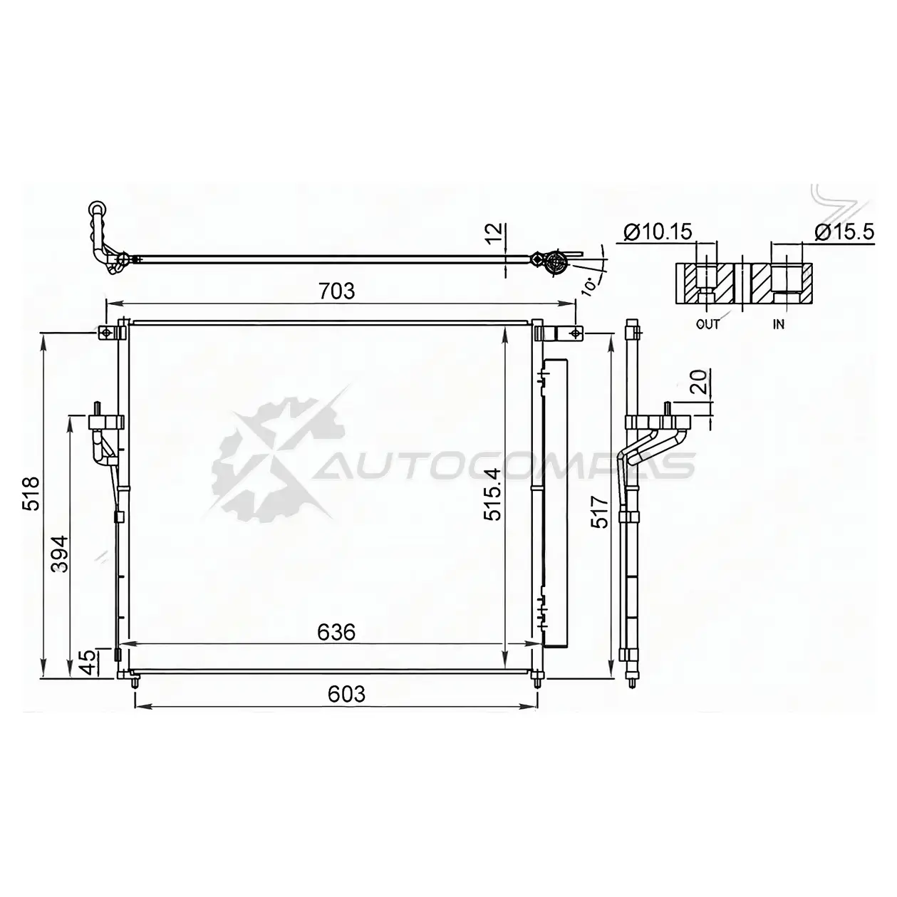 Радиатор кондиционера FORD RANGER 11 SAT 1440516225 STMZ113940 46D8 W изображение 0