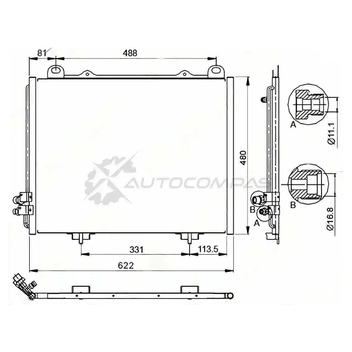 Радиатор кондиционера MERCEDES E-CLASS W210 E200/E230/E240/E280/E320 95 SAT 5 85UMS STMD563940 1422811094 изображение 0