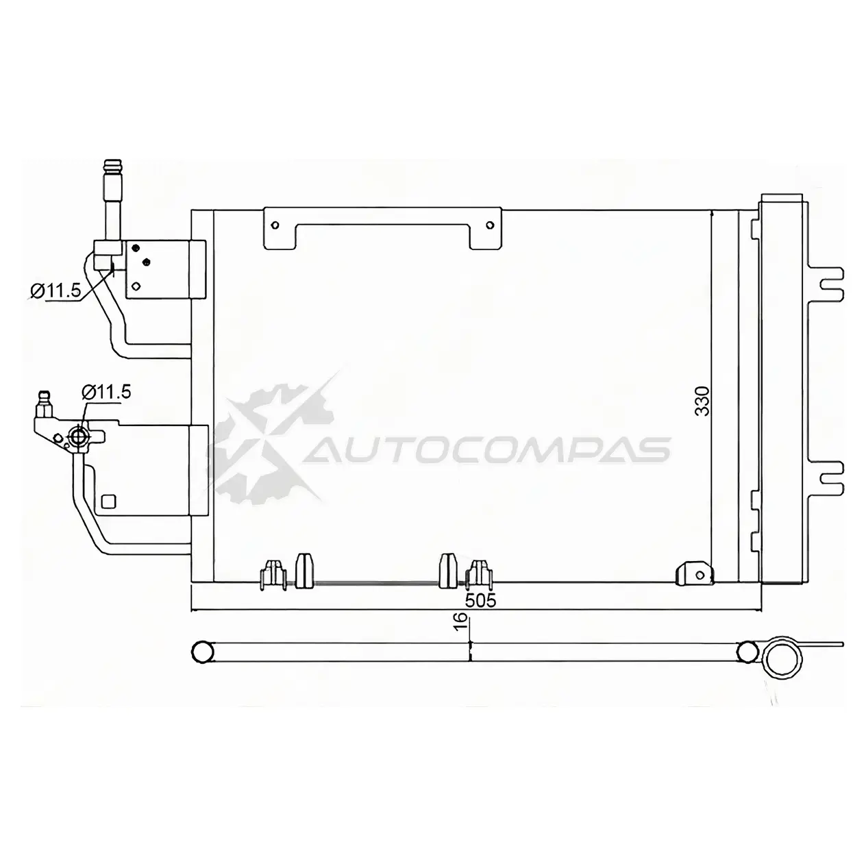 Радиатор кондиционера OPEL ASTRA H 1.3TD/1.7TD/1.9TD(Z19DTH/J)/2.0T(Z20LEH) 04-10 // ZAFIRA B 1.9TD/ SAT EJ5 TV STOP49394A0 1422818987