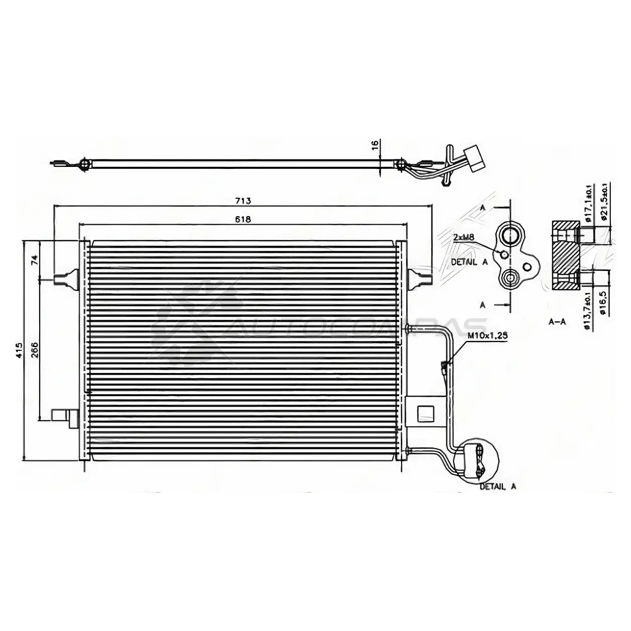 Радиатор кондиционера VW PASSAT B5 00-05/SKODA SUPERB 02-08 SAT STVWA73940 1422832514 AS6 NU изображение 0