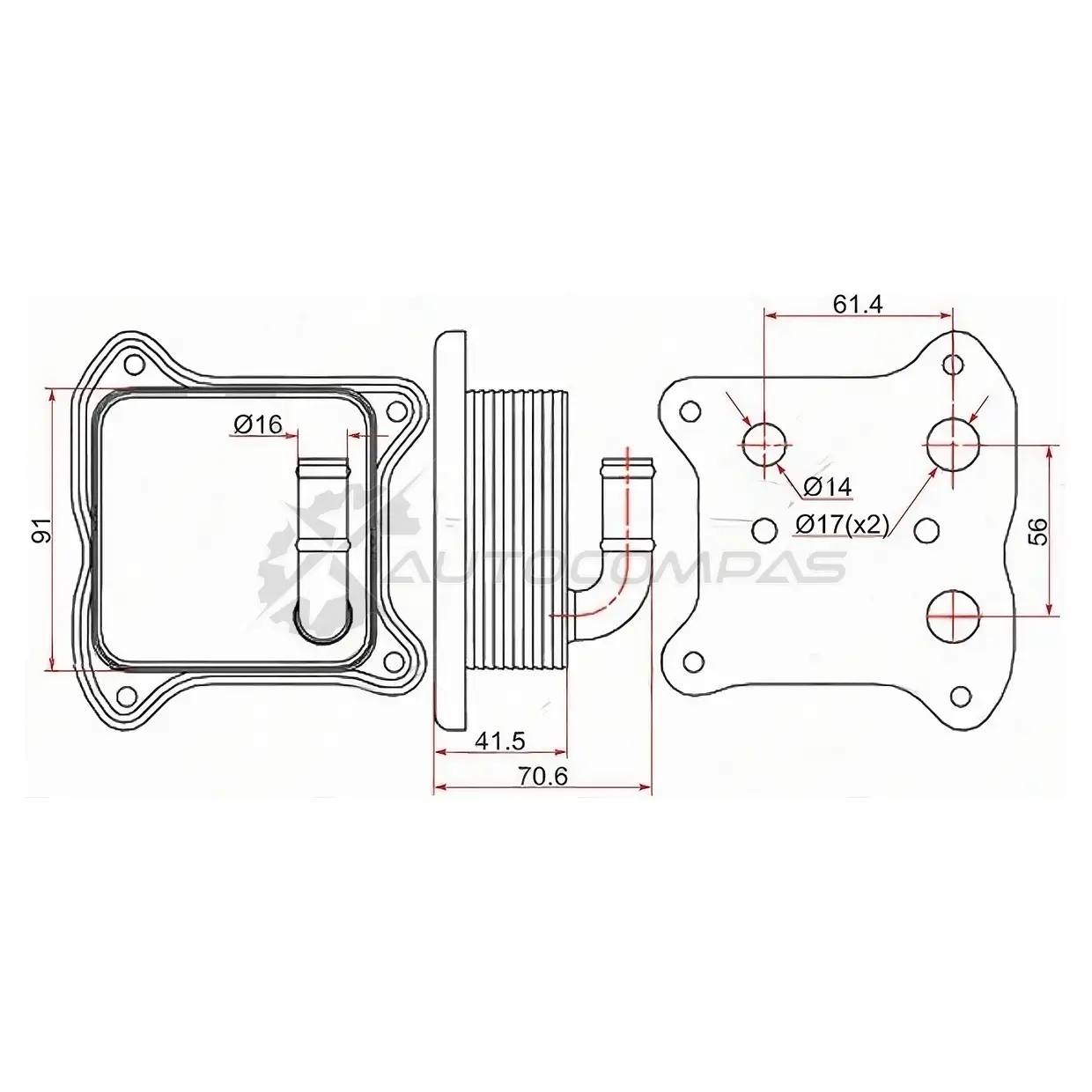 Масляный радиатор AUDI A1 10-/A3 03-/SKODA FABIA 07-/OCTAVIA 04-/RAPID 12-/VOLKSWAGEN JETTA 10-/POLO SAT 1422833194 ST03F117021A 369 AR