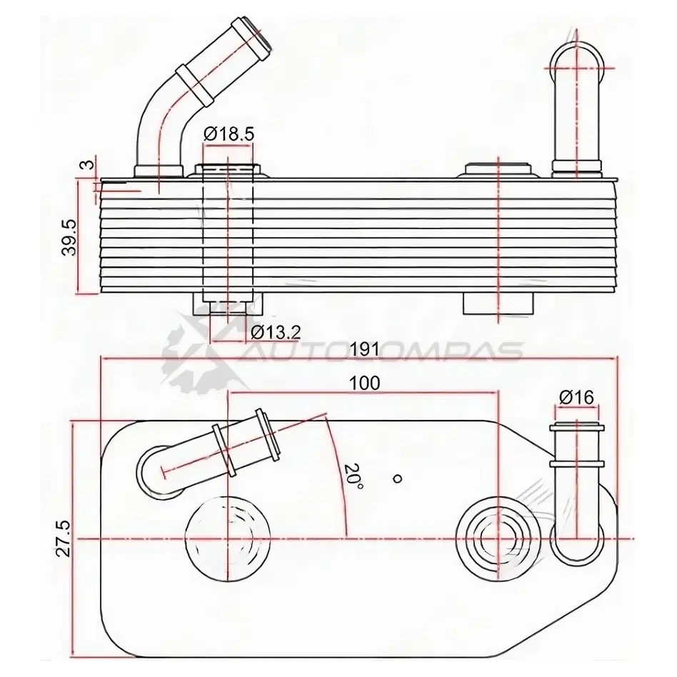 Масляный радиатор AUDI A3 96-03/SKODA OCTAVIA 96-10/VOLKSWAGEN GOLF 97-05 SAT 1422833191 Z OH7UMN ST096409061G