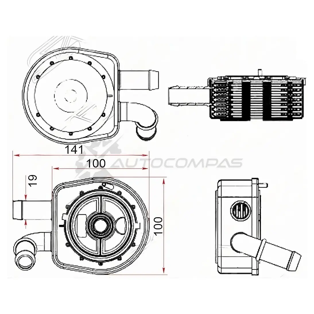 Масляный радиатор MAZDA 3 09-/MAZDA 5 10-/CX-7 09 SAT 0T BVFP6 1422810632 STLF6W14700A