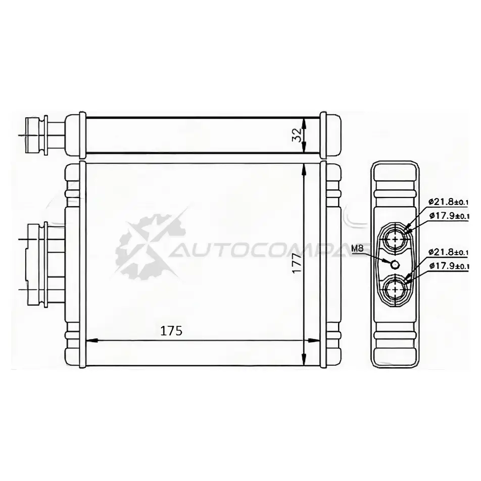 Радиатор печки, теплообменник AUDI A1 10-/SKODA FABIA 99-/ROOMSTER 06-/VOLKSWAGEN FOX 05-/POLO 01-/POLO SAT XF833 T STVW013950 1422832138 изображение 0