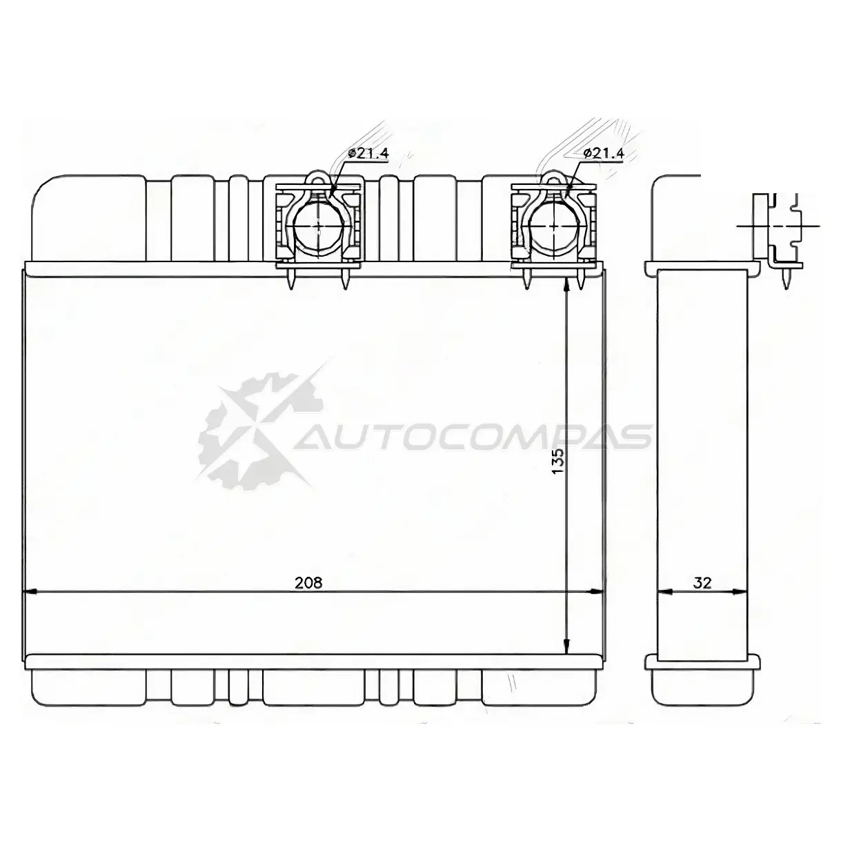 Радиатор печки, теплообменник BMW 3 E46 98-05/X3 E 83 04-10 W A/C SAT DMQ7 W 1422798207 STBM333950