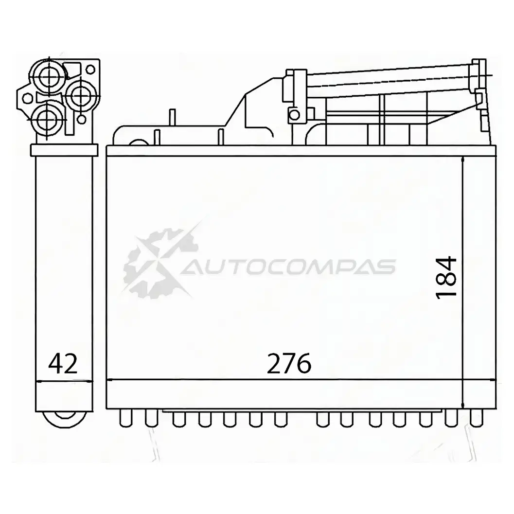 Радиатор печки, теплообменник BMW 5 E 34 88- W/O A/C(трубчатый) SAT 1440989466 VR 00M ST870029