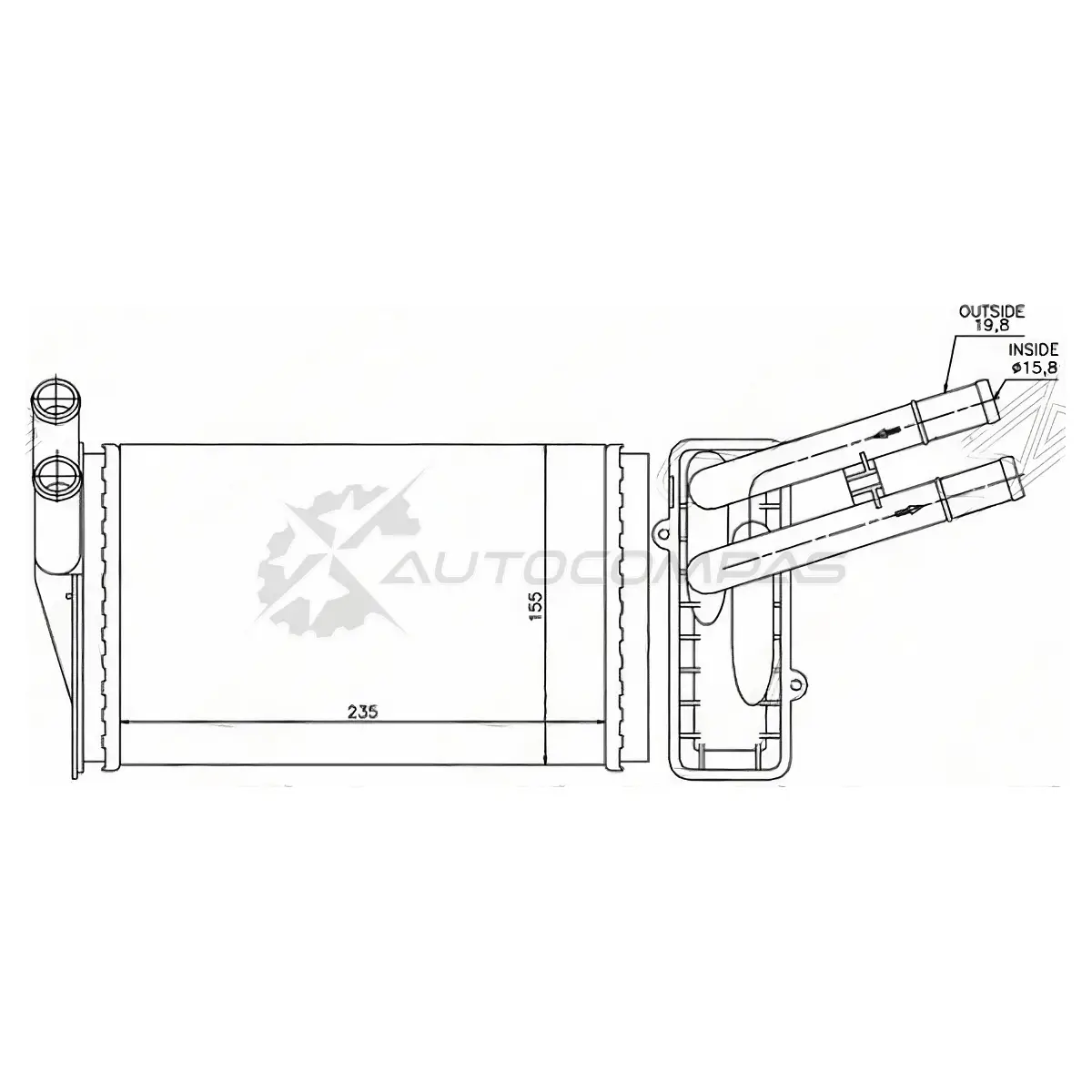 Радиатор печки, теплообменник AUDI 80 86-96/A4/S4 94-/SKODA SUPERB 02-/ VW PASSAT 96-/ PASSAT 00-(трубча SAT STAU223950 1422832569 HDN CQH изображение 0