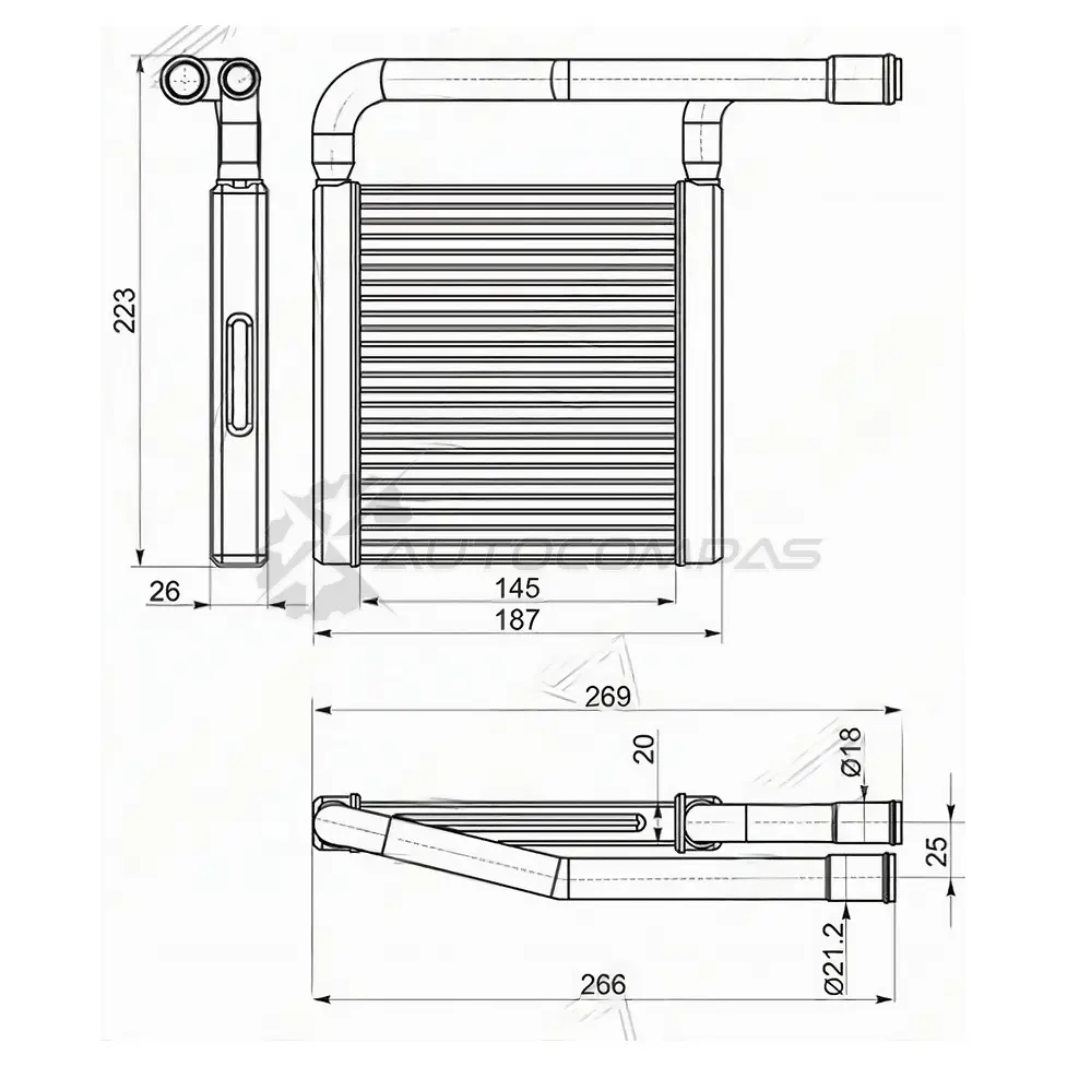 Радиатор печки, теплообменник LADA GRANTA 10-/KALINA 13-/DATSUN on-DO 14-/mi-DO 15 SAT V XR80 STLD013950 1422808805