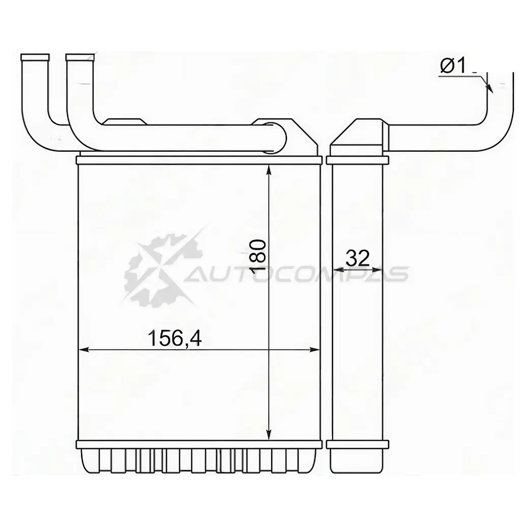 Радиатор печки, теплообменник MITSUBISHI CANTER FE5\FB5\FE6\FB6\FG\ 94-99 SAT 1422814683 JI 2JM STMB833950 изображение 0