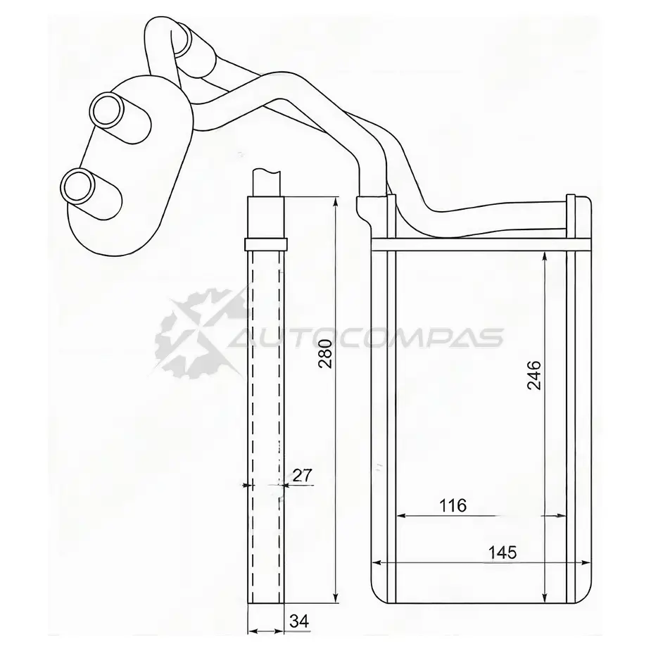 Радиатор печки, теплообменник MITSUBISHI PAJERO SPORT 08-/L200 06 SAT 1422813559 922I G STMB933950