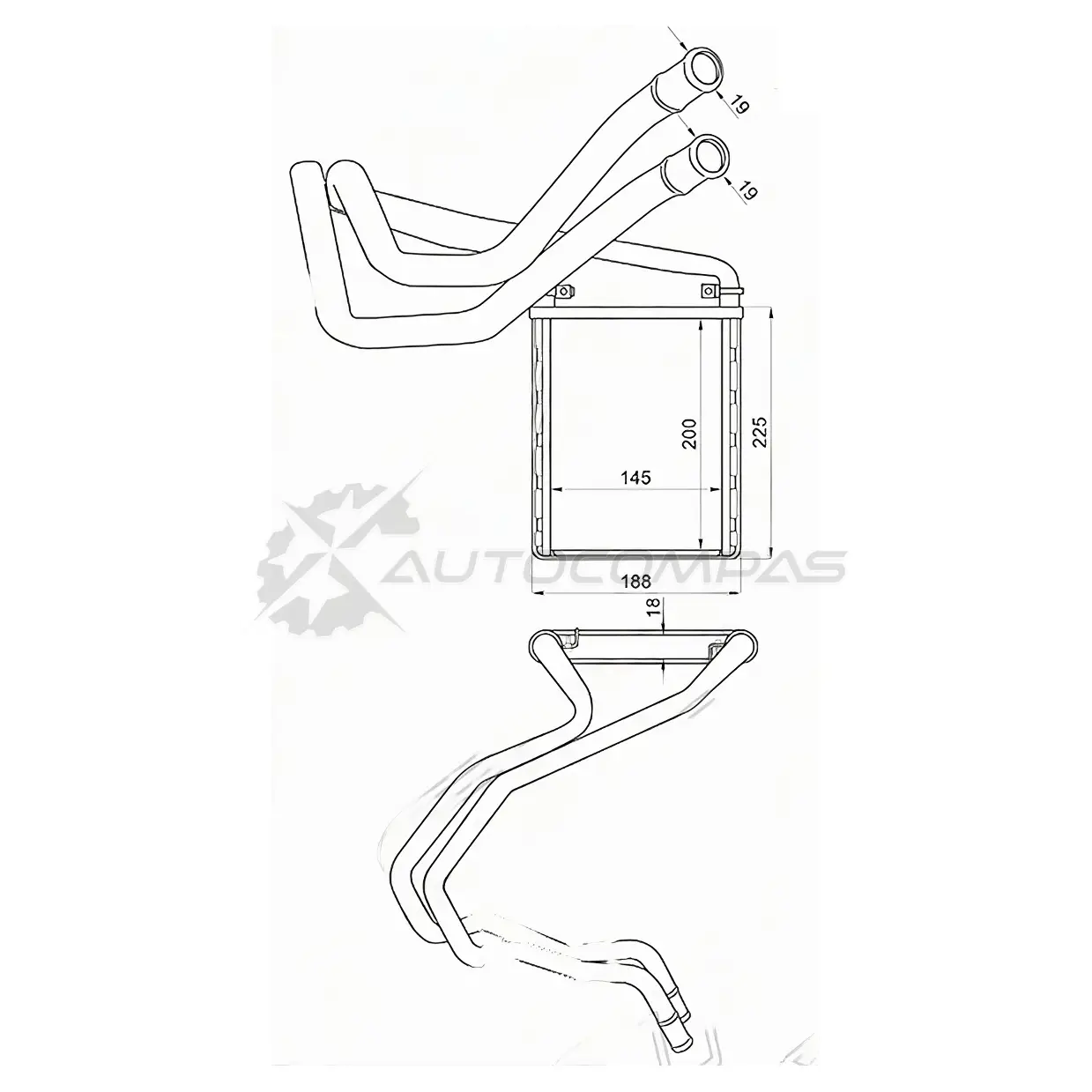 Радиатор печки, теплообменник Toyota AVENSIS 03-08/COROLLA 02-07 (под хомут) SAT PEV2 6 ST870049 1440989491