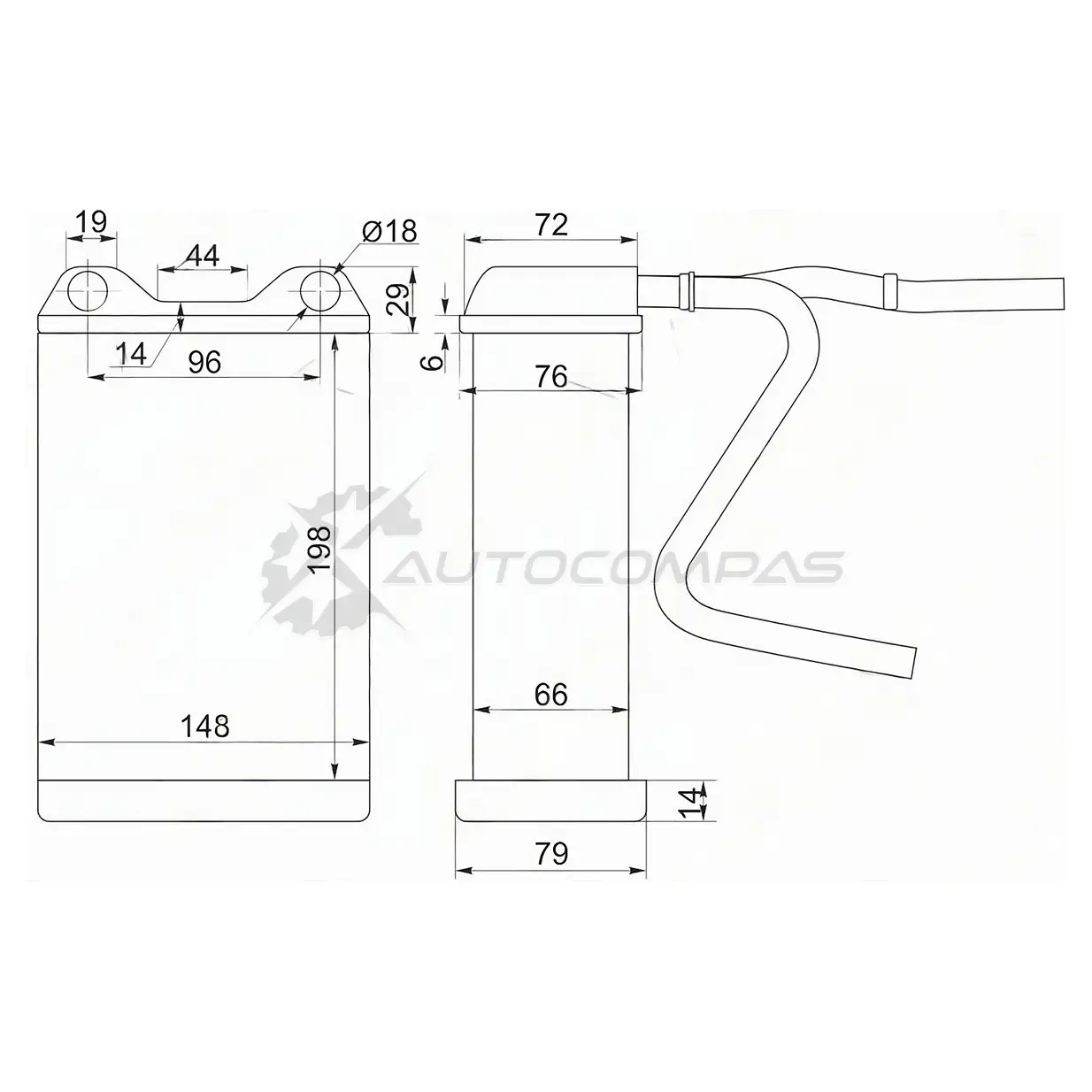 Радиатор печки, теплообменник Toyota LAND CRUISER J7 87-96 SAT 1422823422 WSWVRZ O STTY873950