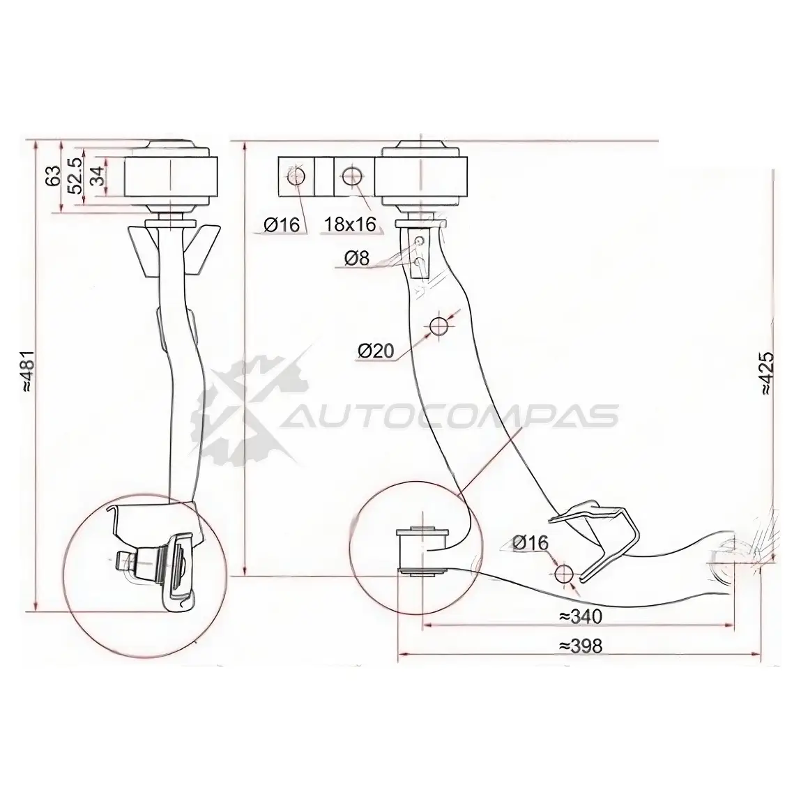 Рычаг нижний с шаров. NISSAN TEANA 03-08 слева SAT 12N 6Y8K ST545019W20C 1422815375 изображение 0