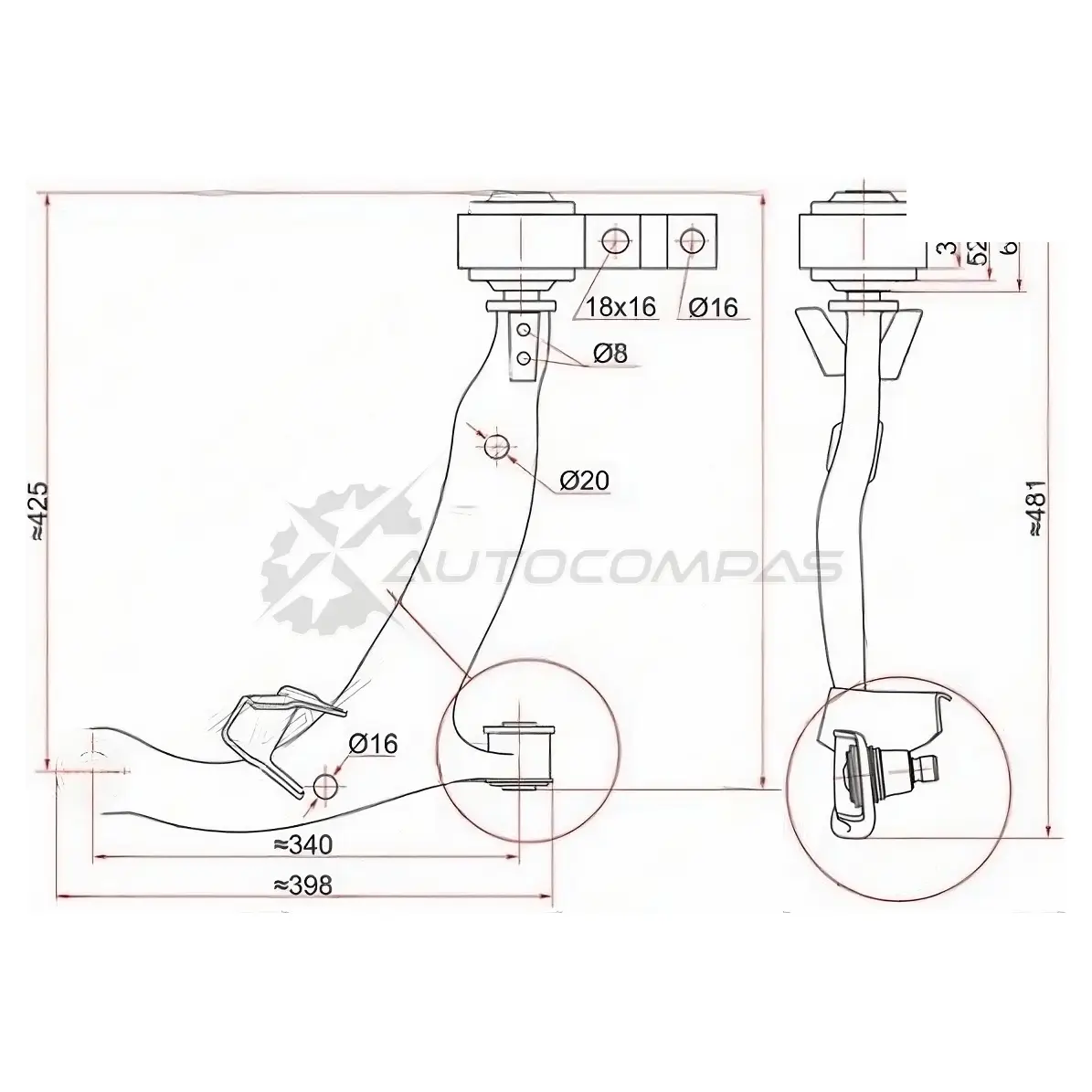 Рычаг нижний с шаров. NISSAN TEANA 03-08 справа SAT IR6 9EO ST545009W20C 1422815376 изображение 0