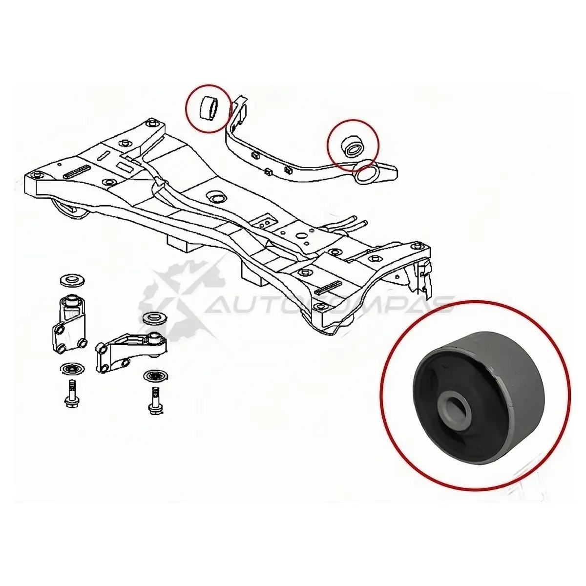Сайлентблок заднего дифференциала MITSUBISHI OUTLANDER/AIRTREK 01-06/LANCER 00-09 SAT STMR594994 QG 5SM 1422814987