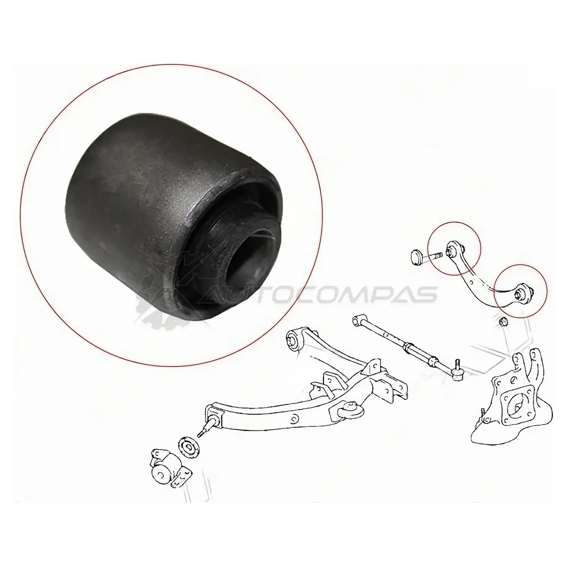 Сайлентблок задней верхней поперечной тяги Toyota COROLLA/RUNX/SPACIO/FIELDER 00-08/SIENTA/VOLTZ/WIS SAT ST4877021011B 1422830181 X DT16T