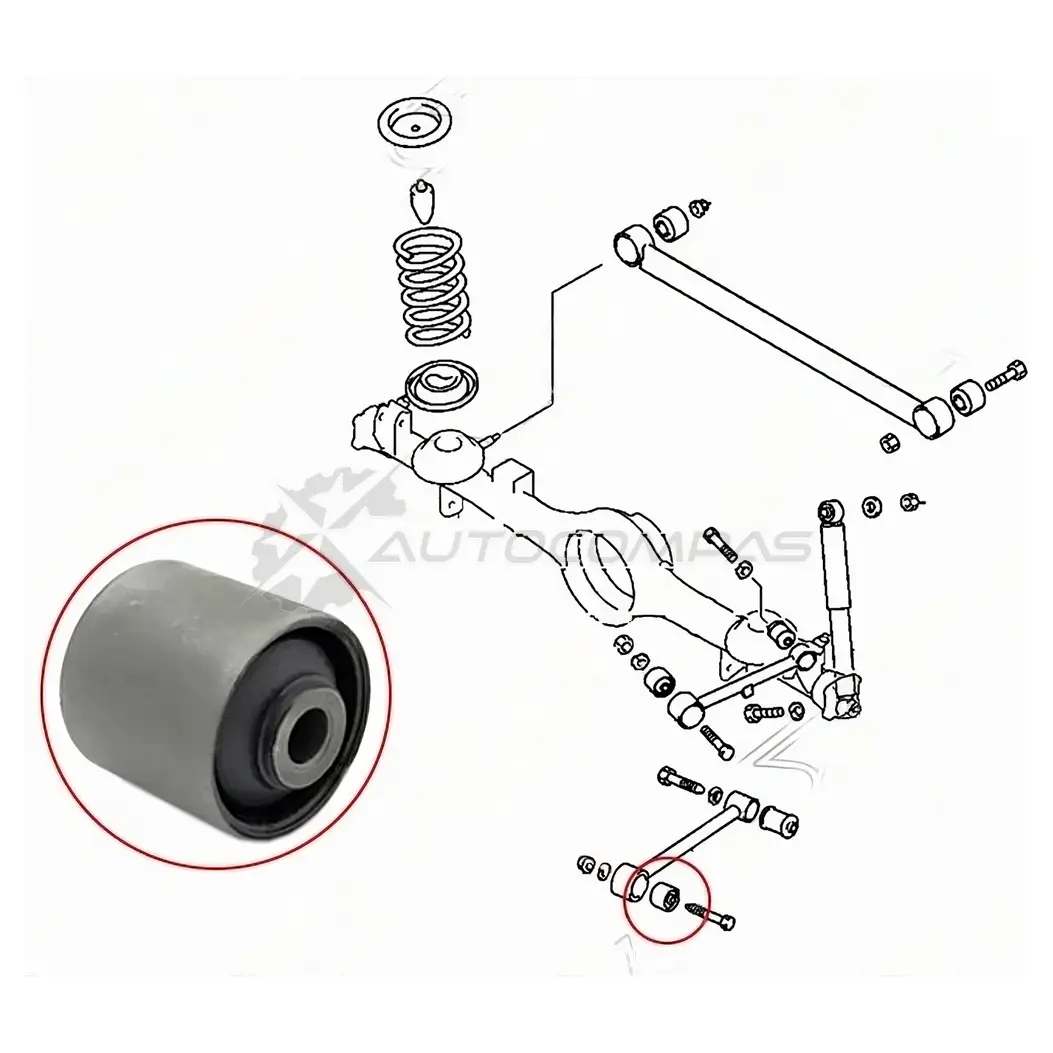 Сайлентблок задней продольной тяги MITSUBISHI IO/PININ 99-05 SAT 1440530817 KFCXK S STMR418807 изображение 0
