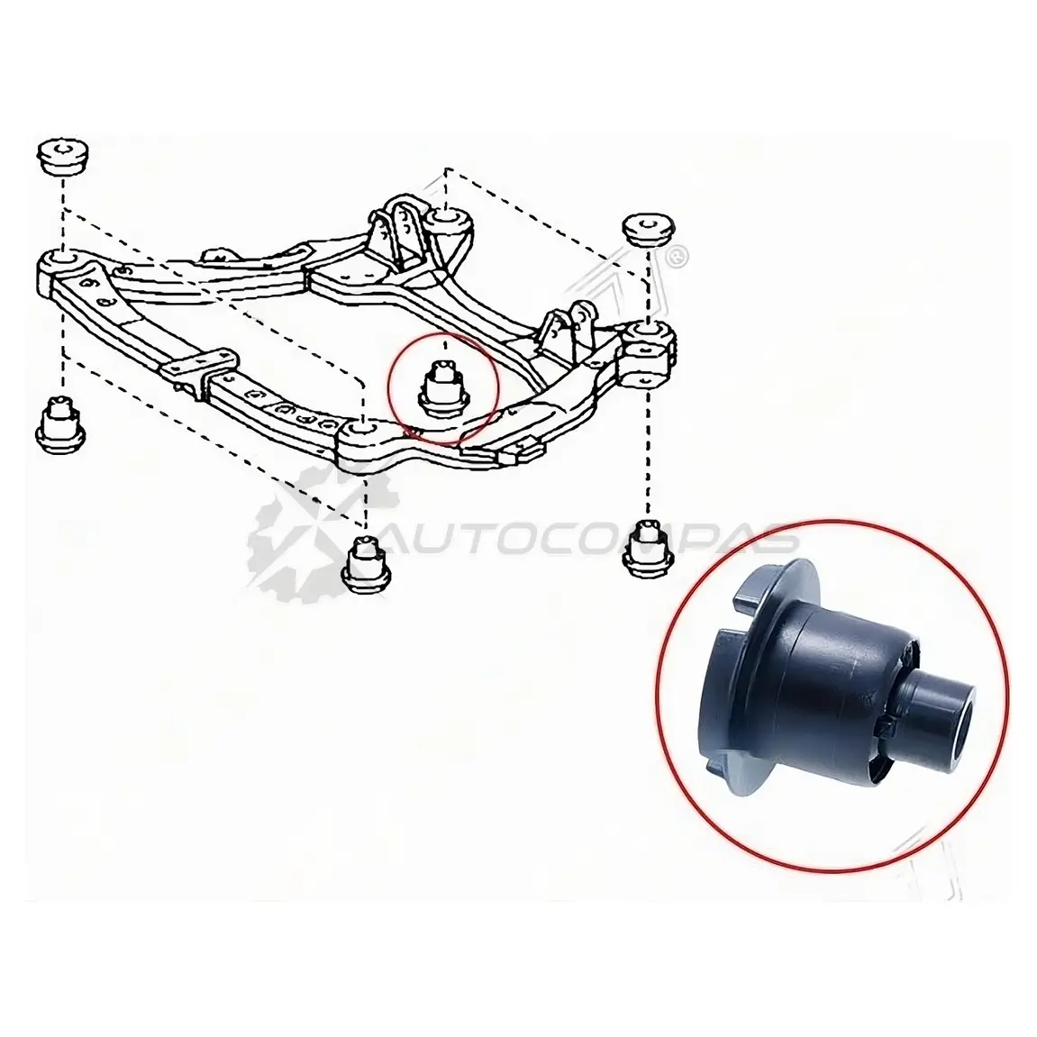 Сайлентблок подрамника задний Toyota CAMRY 06-15/LEXUS ES240/350 06- справа SAT 1422831223 ST5221533090 ZJSD 6 изображение 0